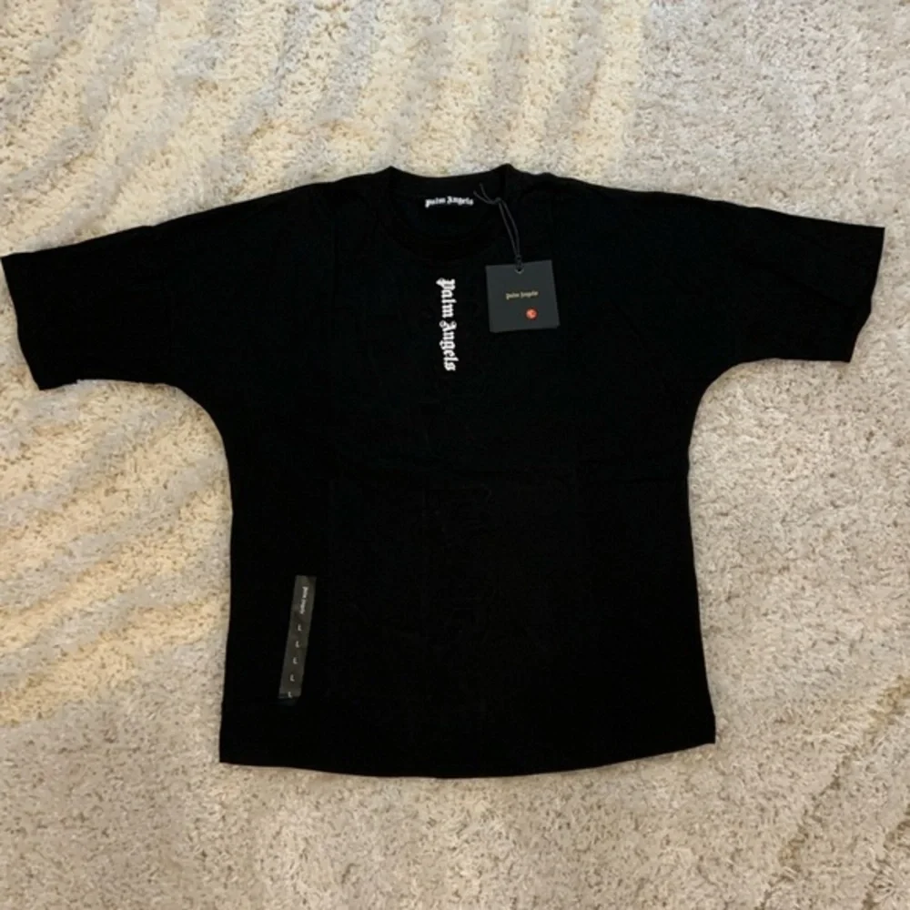 Palm Angels Vertical Classic Logo Black T-Shirt Mens Size Large